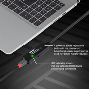 Lindy 20m USB 3.0 Active Extension Type A to C | 43375 USB Cable Lindy