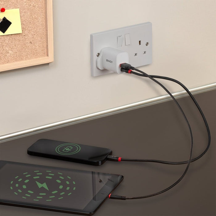 Lindy 20W USB Type A & C Charger | 73416 Smart Device Chargers Lindy