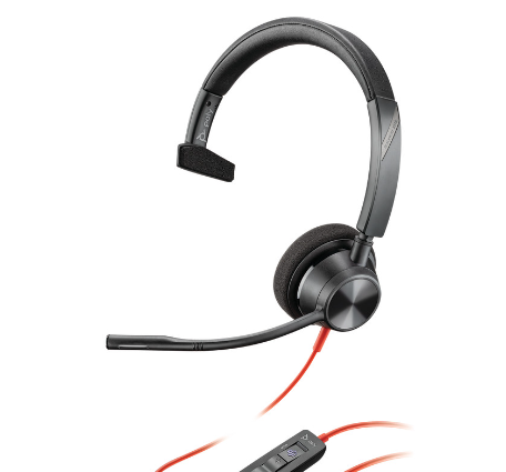 Poly Blackwire 3310 Wired Black Headset Headset Poly