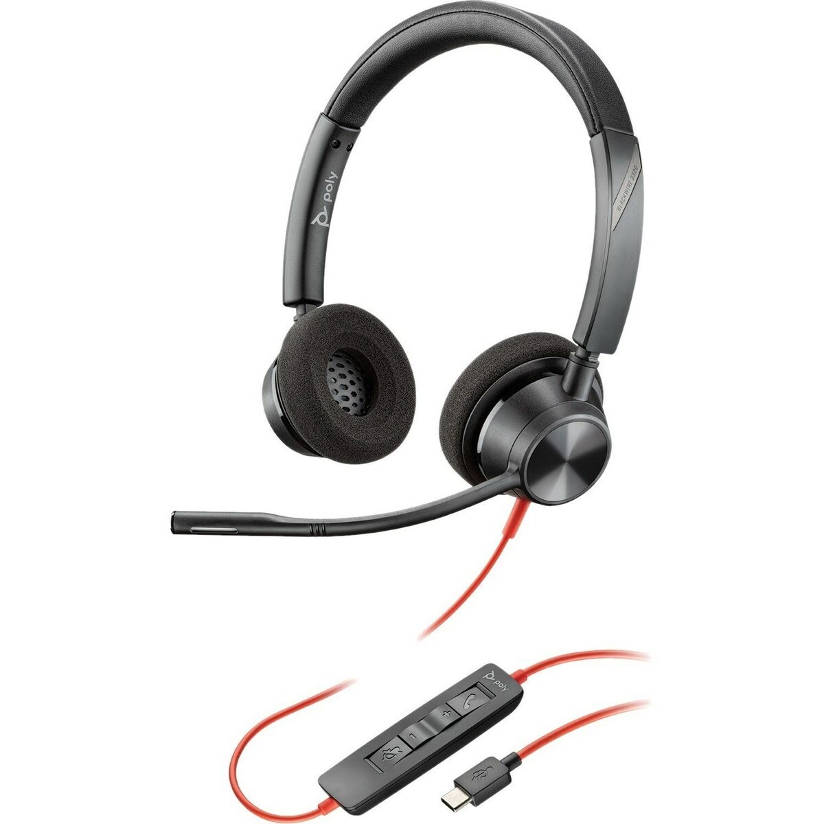 POLY Blackwire 3320 Wired USB Type-C Black Headset Headset Poly