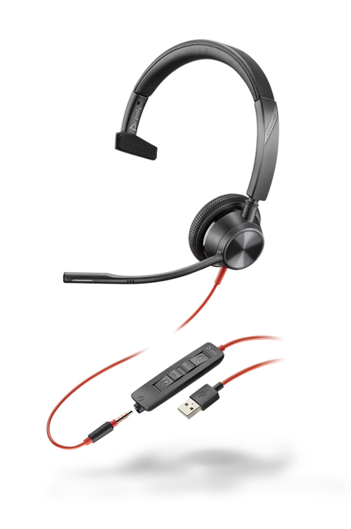 POLY 3315 Wired USB Type-A Black Headset | 213936-01