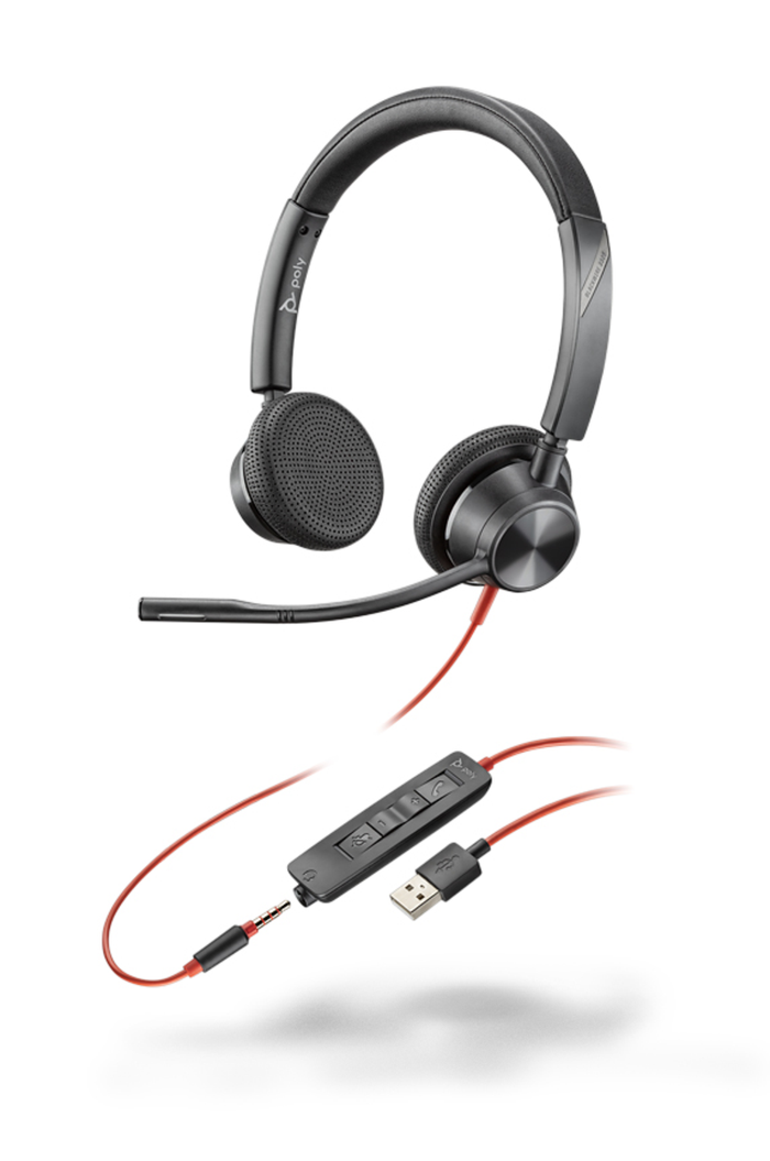 Poly Blackwire 3325 Wired USB Type-A Black Headset | 213938-01 Headset Poly