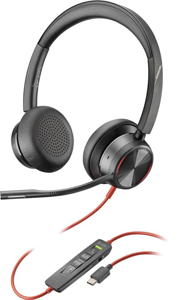 POLY Blackwire 8225 Wired USB Type-C Black Headset Headset Poly