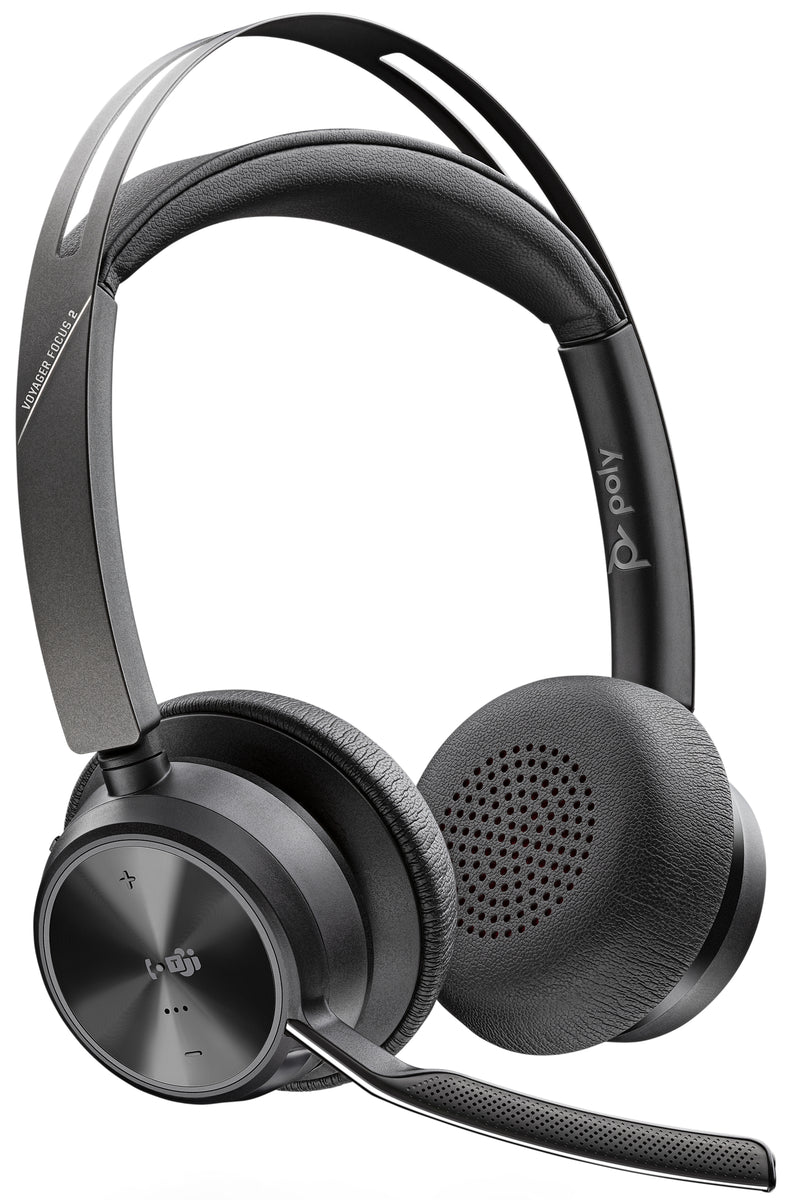 POLY Voyager Focus 2 UC Wired & Wireless USB Type-C Bluetooth Headset and Charging Stand | 214433-02 Headset Poly