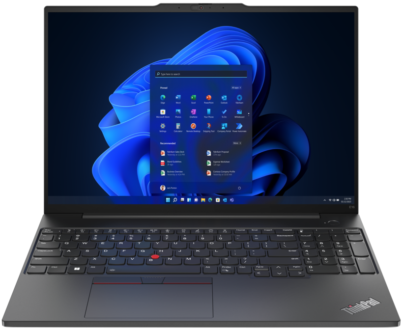 Lenovo ThinkPad E16 Gen 1 21JT0009UK 40.6 cm (16") AMD Ryzen 5 7530U 256 GB SSD 8 GB Ram Notebook