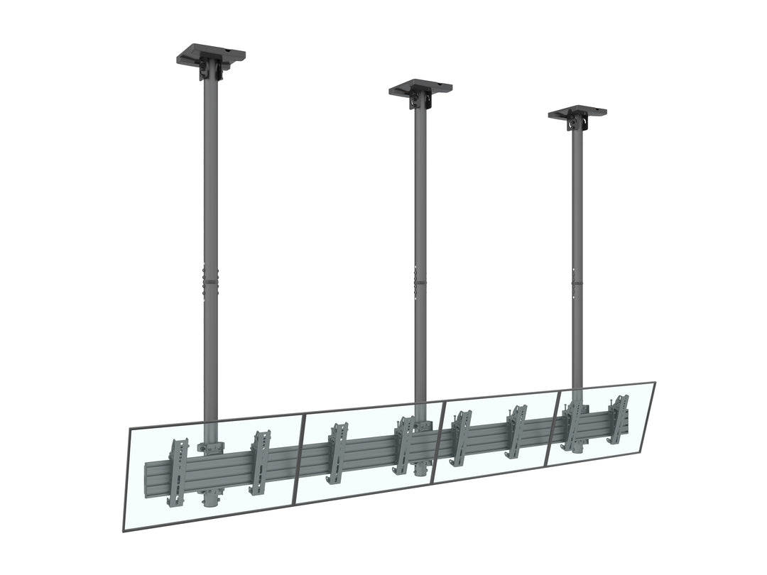 Multibrackets 30" - 42" up to 3m Pole Display Ceiling Mount Pro For 4 Screens Ceiling Mount Bracket Multibrackets