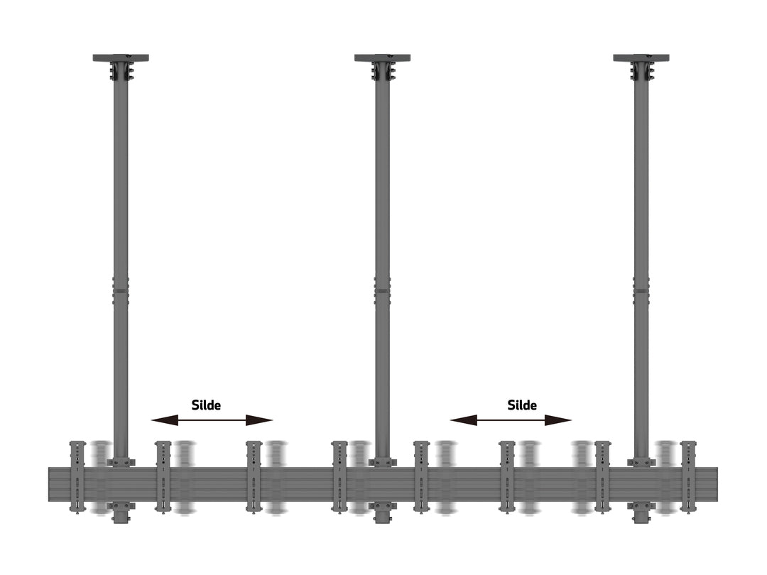 Multibrackets 30" - 42" up to 3m Pole Display Ceiling Mount Pro For 4 Screens Ceiling Mount Bracket Multibrackets
