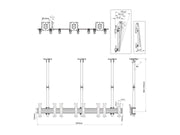 Multibrackets 30" - 42" up to 3m Pole Display Ceiling Mount Pro For 4 Screens Ceiling Mount Bracket Multibrackets
