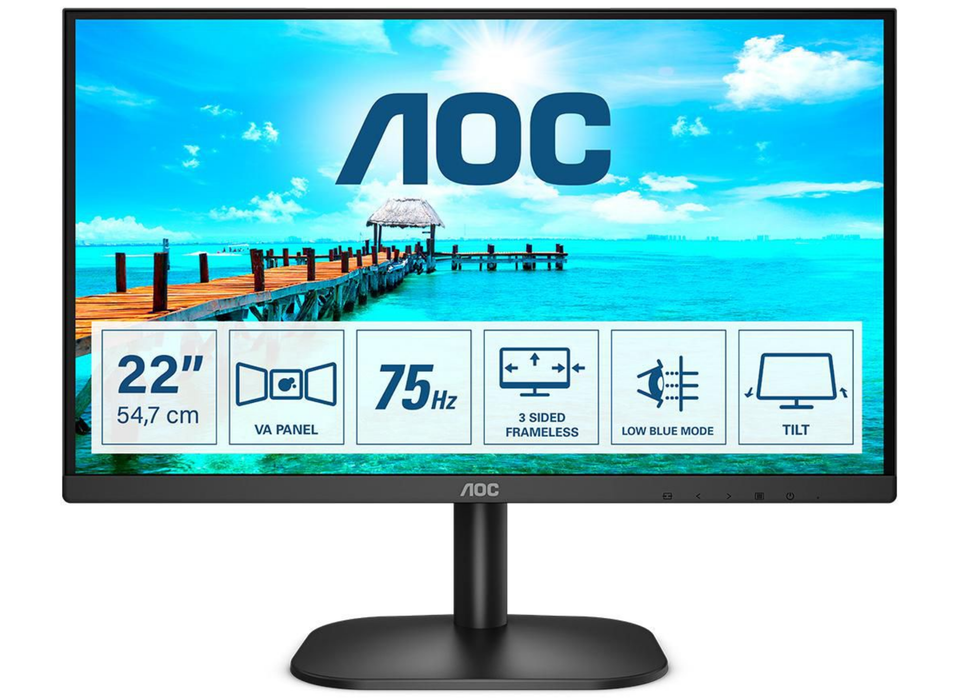 AOC 22B2DA 21.5" 75Hz 4ms Full HD Desktop Monitor