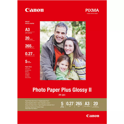Canon PP-201 Glossy II Photo Paper Plus A3 - 20 Sheets Printer Paper | A4 - A3 Paper & Photo Paper Canon