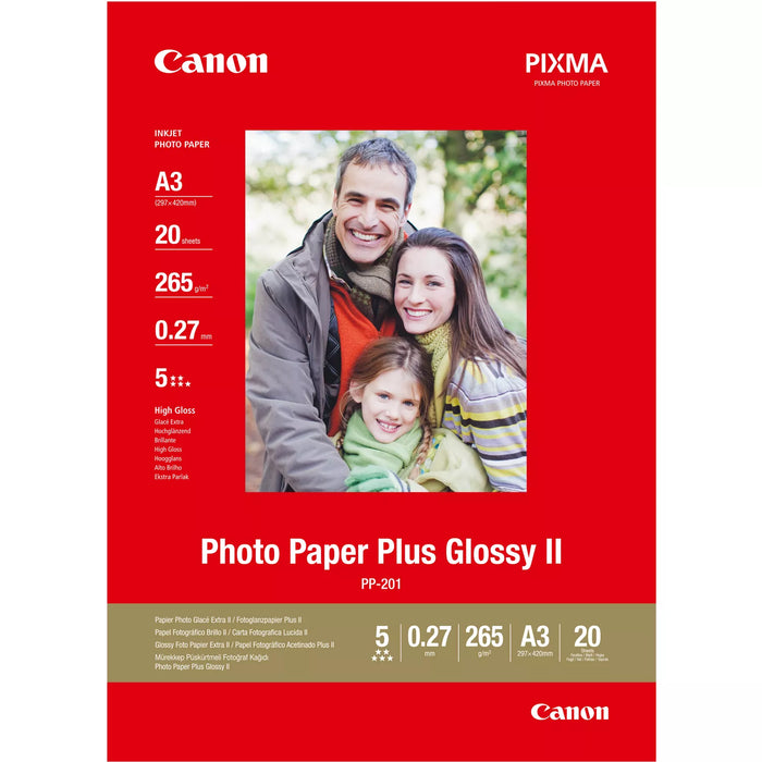 Canon PP-201 Glossy II Photo Paper Plus A3 - 20 Sheets