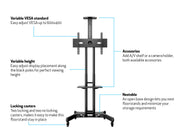 Multibrackets 32"-60" Height Adjustable Mobile Trolley With Media Shelf & Camera Holder Mobile Trolley Multibrackets