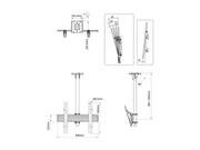 Multibrackets 0.8m Tilt 40"-65" Pro Series Menu Board Ceiling Mount For 1 Screen Ceiling Mount Bracket Multibrackets