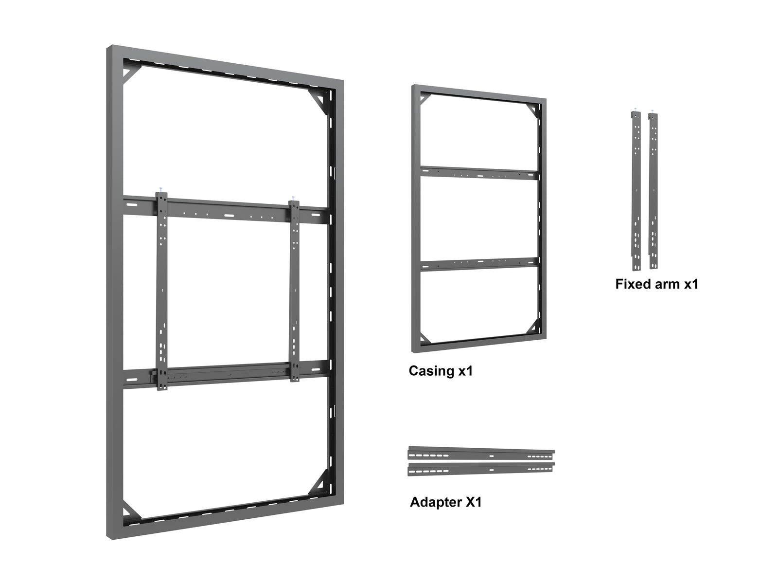 Multibrackets M Pro Series Enclosure 75" Wall Slim Medium Black Signage Display Enclosures Multibrackets
