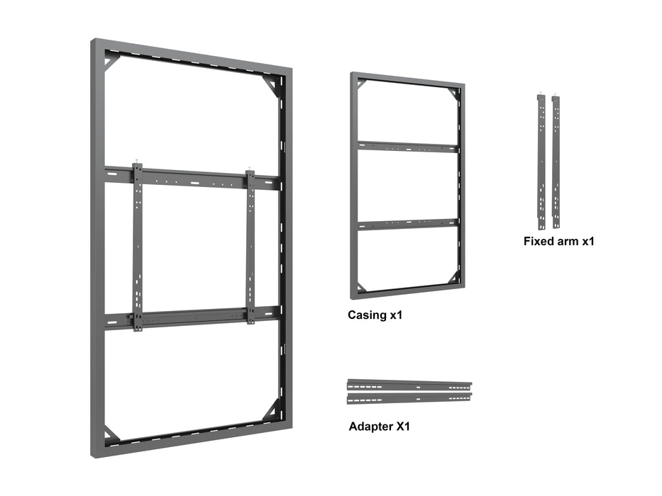 Multibrackets M Pro Series Enclosure 75" Wall Slim Medium Black Signage Display Enclosures Multibrackets