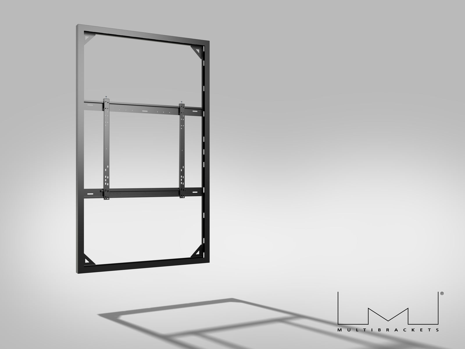 Multibrackets M Pro Series Enclosure 75" Wall Slim Medium Black Signage Display Enclosures Multibrackets