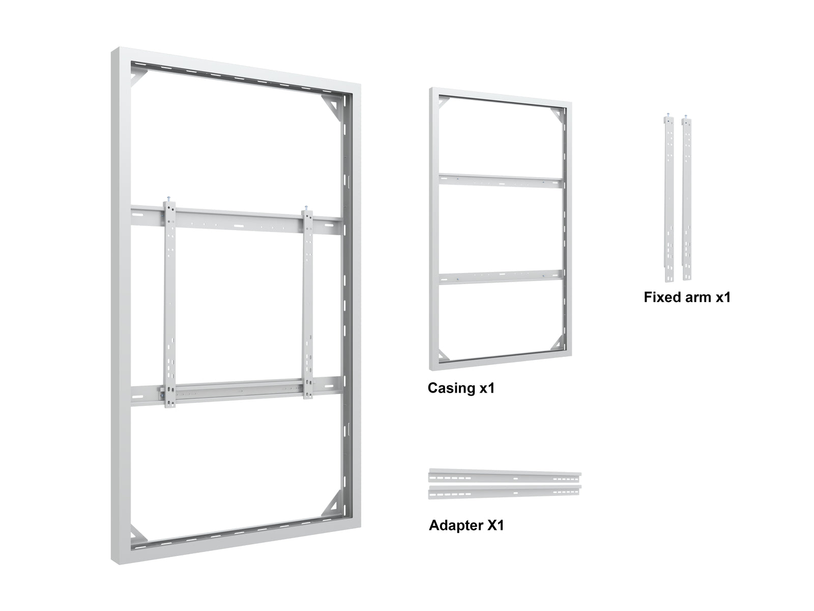 Multibrackets M Pro Series Enclosure 75" Wall Slim Medium White Signage Display Enclosures Multibrackets