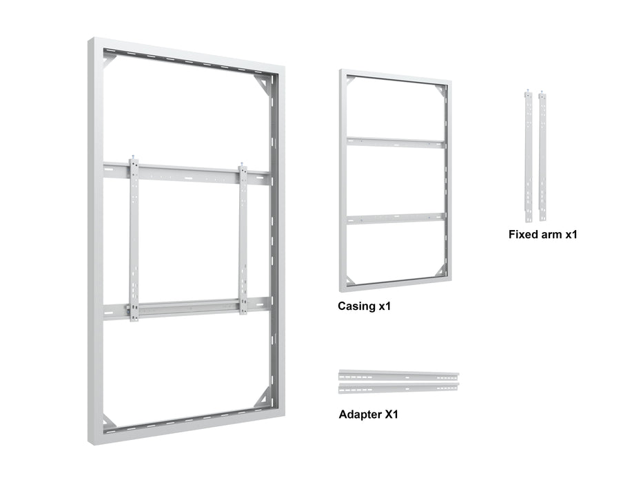 Multibrackets M Pro Series Enclosure 75" Wall Slim Medium White Signage Display Enclosures Multibrackets
