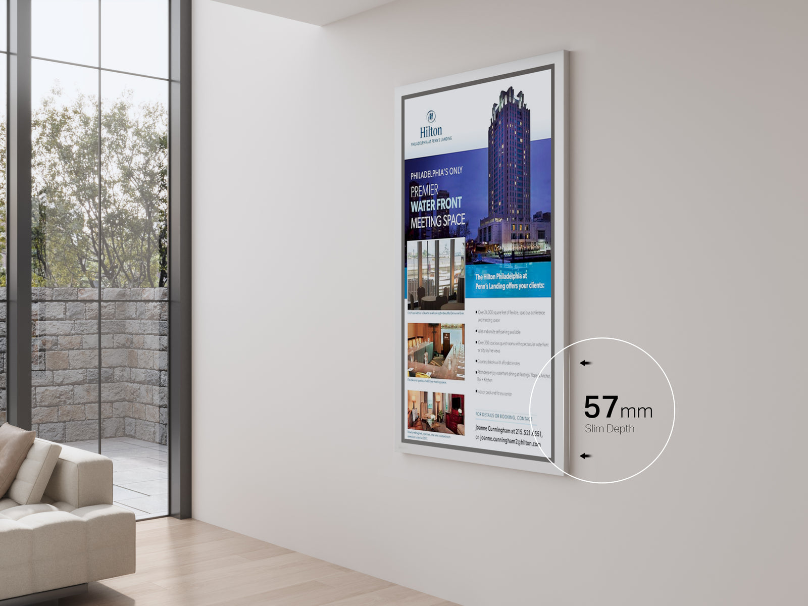Multibrackets M Pro Series Enclosure 75" Wall Slim Medium White Signage Display Enclosures Multibrackets