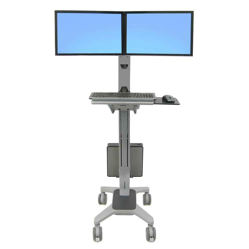 Ergotron 24-194-055 Neo-Flex® Dual WideView WorkSpace | Dual Monitor Cart Mobile Trolley Ergotron