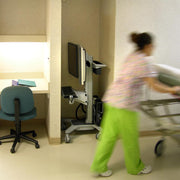 Ergotron 24-194-055 Neo-Flex® Dual WideView WorkSpace | Dual Monitor Cart Mobile Trolley Ergotron