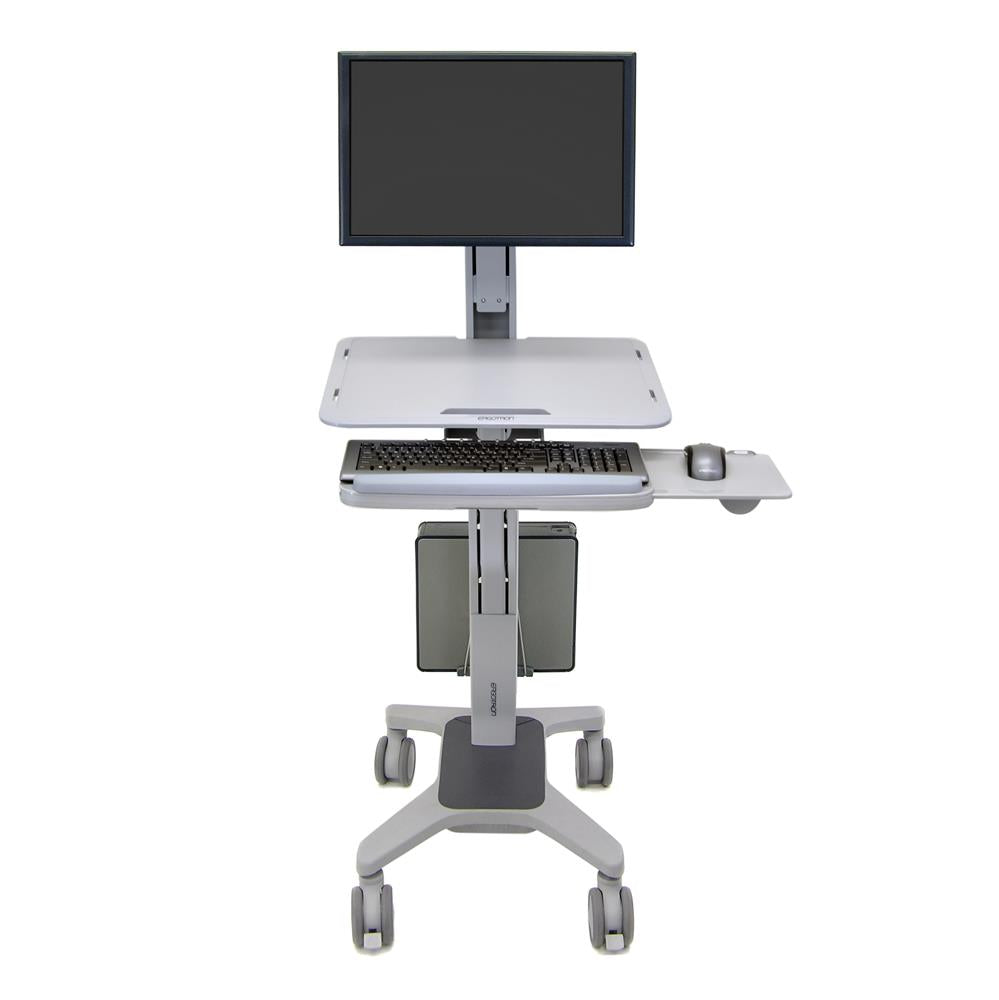 Ergotron 24-198-055 WorkFit-C, Single LD Sit-Stand Workstation | Mobile Desk Workstation Mobile Trolley Ergotron