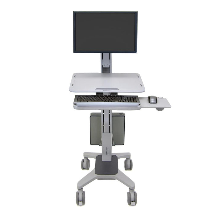 Ergotron 24-198-055 WorkFit-C, Single LD Sit-Stand Workstation | Mobile Desk Workstation Mobile Trolley Ergotron
