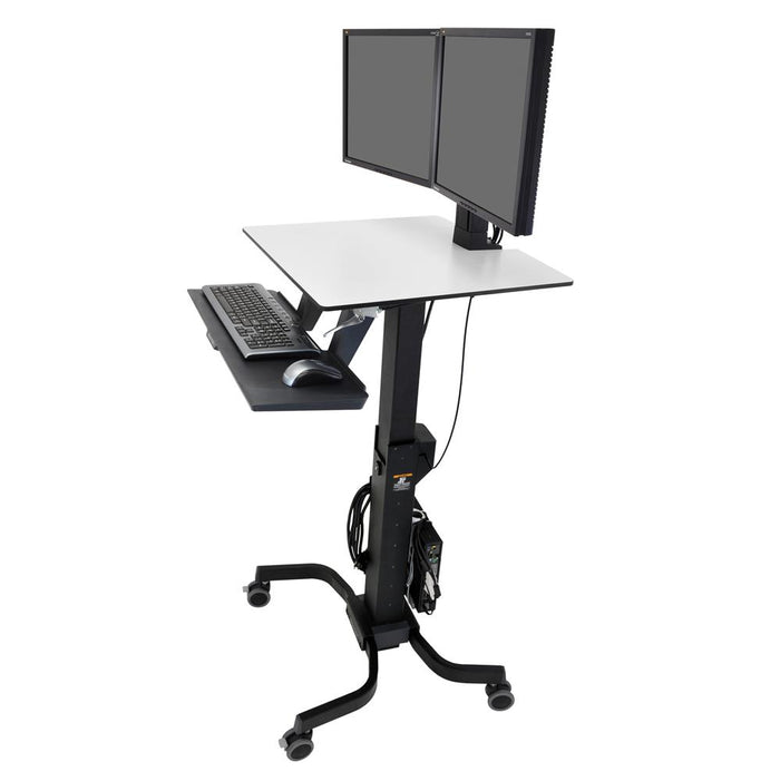Ergotron 24-214-085 WorkFit-C, Dual Sit-Stand Workstation | Office Mobile Desk Mobile Trolley Ergotron