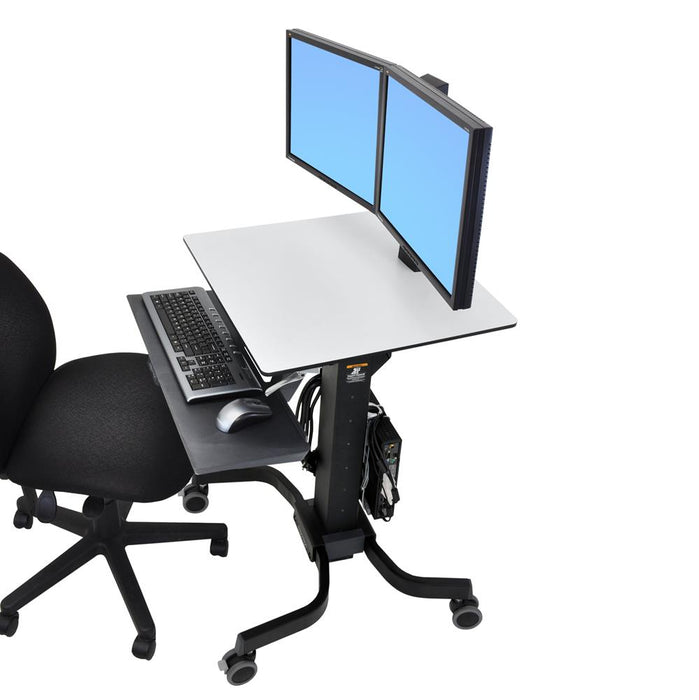 Ergotron 24-214-085 WorkFit-C, Dual Sit-Stand Workstation | Office Mobile Desk