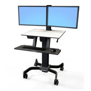 Ergotron 24-214-085 WorkFit-C, Dual Sit-Stand Workstation | Office Mobile Desk Mobile Trolley Ergotron