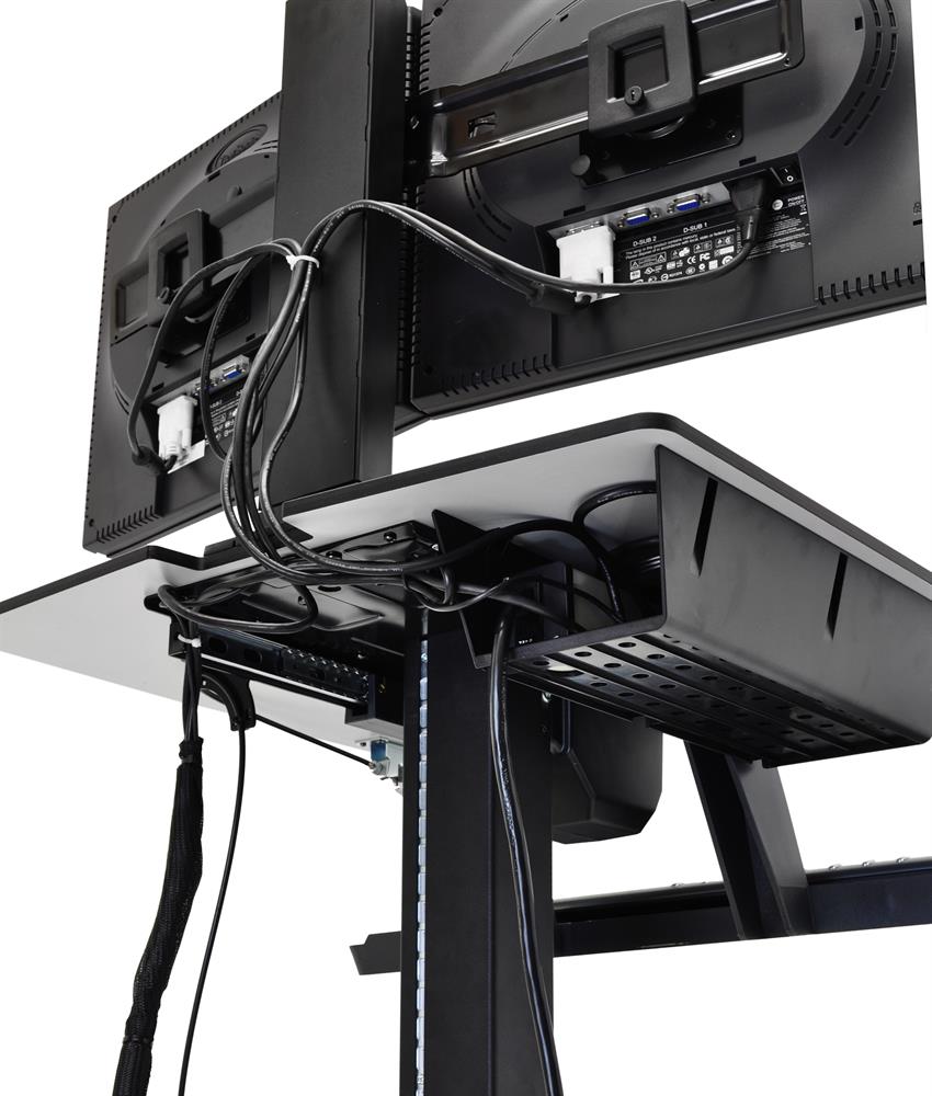 Ergotron 24-214-085 WorkFit-C, Dual Sit-Stand Workstation | Office Mobile Desk Mobile Trolley Ergotron