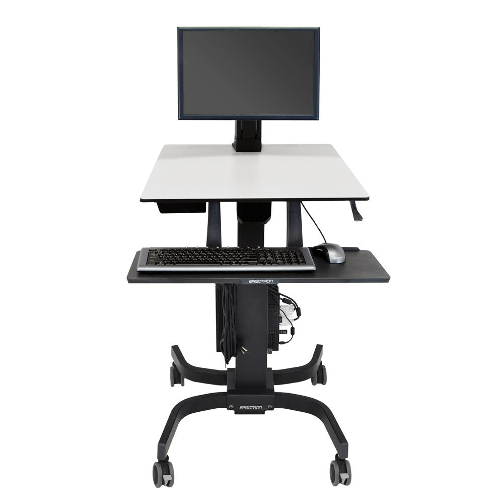 Ergotron 24-215-085 WorkFit-C, Single LD Sit-Stand Workstation | For Standard Display (2.3–7.3 kg) Mobile Trolley Ergotron