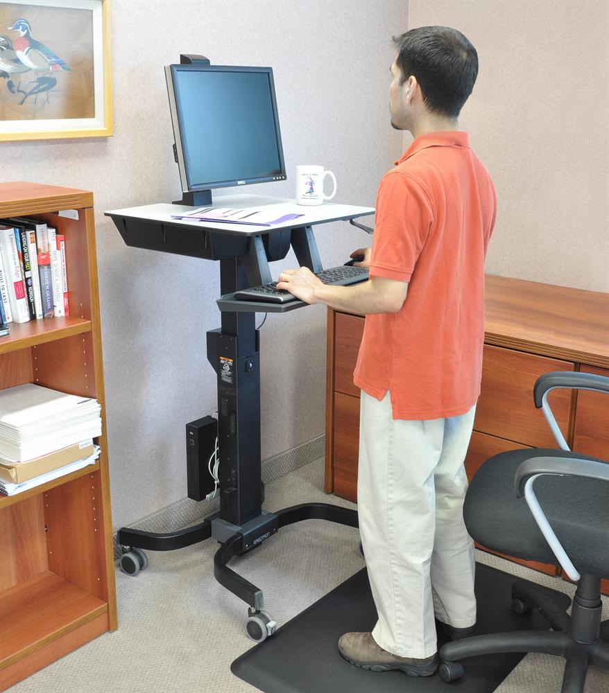 Ergotron 24-216-085 WorkFit-C, Single HD Sit-Stand Workstation | For Heavy Display (7.3–12.7 KG Monitor) Mobile Trolley Ergotron