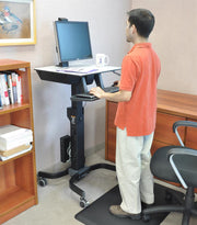 Ergotron 24-216-085 WorkFit-C, Single HD Sit-Stand Workstation | For Heavy Display (7.3–12.7 KG Monitor) Mobile Trolley Ergotron