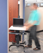 Ergotron 24-216-085 WorkFit-C, Single HD Sit-Stand Workstation | For Heavy Display (7.3–12.7 KG Monitor) Mobile Trolley Ergotron