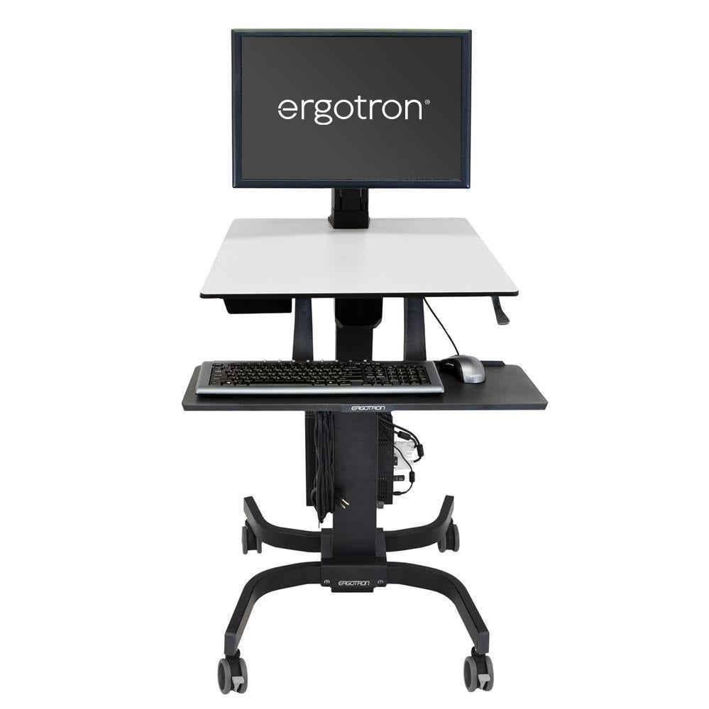 Ergotron 24-216-085 WorkFit-C, Single HD Sit-Stand Workstation | For Heavy Display (7.3–12.7 KG Monitor) Mobile Trolley Ergotron