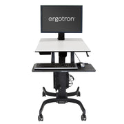 Ergotron 24-216-085 WorkFit-C, Single HD Sit-Stand Workstation | For Heavy Display (7.3–12.7 KG Monitor) Mobile Trolley Ergotron