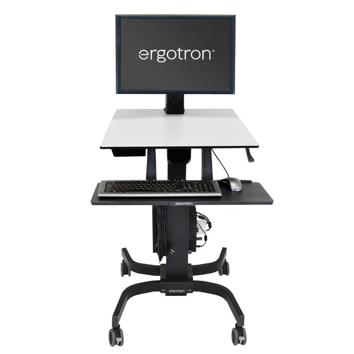 Ergotron 24-216-085 WorkFit-C, Single HD Sit-Stand Workstation | For Heavy Display (7.3–12.7 KG Monitor) Mobile Trolley Ergotron