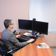 Ergotron 24-316-026 WorkFit-A, Dual Workstation with Worksurface | Sit-Stand Desk Arm Monitor Arm Desk Mount Ergotron