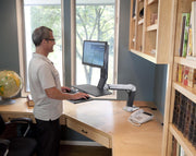 Ergotron 24-317-026 WorkFit-A, Single LD Workstation with Worksurface | Sit-Stand Desk Arm Monitor Arm Desk Mount Ergotron