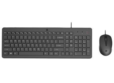 HP 150 Wired Full-Size Keyboard and Mouse Combo – Black | 240J7AA