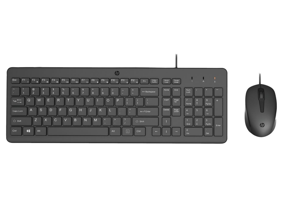 HP 150 Wired Keyboard & Mouse Combo – Swiss Layout, USB, Black | 240J7AA#UUZ Keyboard & Mouse HP
