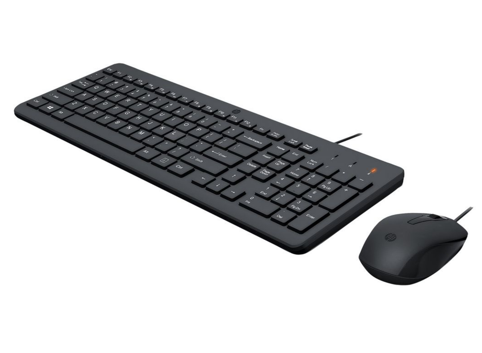HP 150 Wired Keyboard & Mouse Combo – Swiss Layout, USB, Black | 240J7AA#UUZ Keyboard & Mouse HP