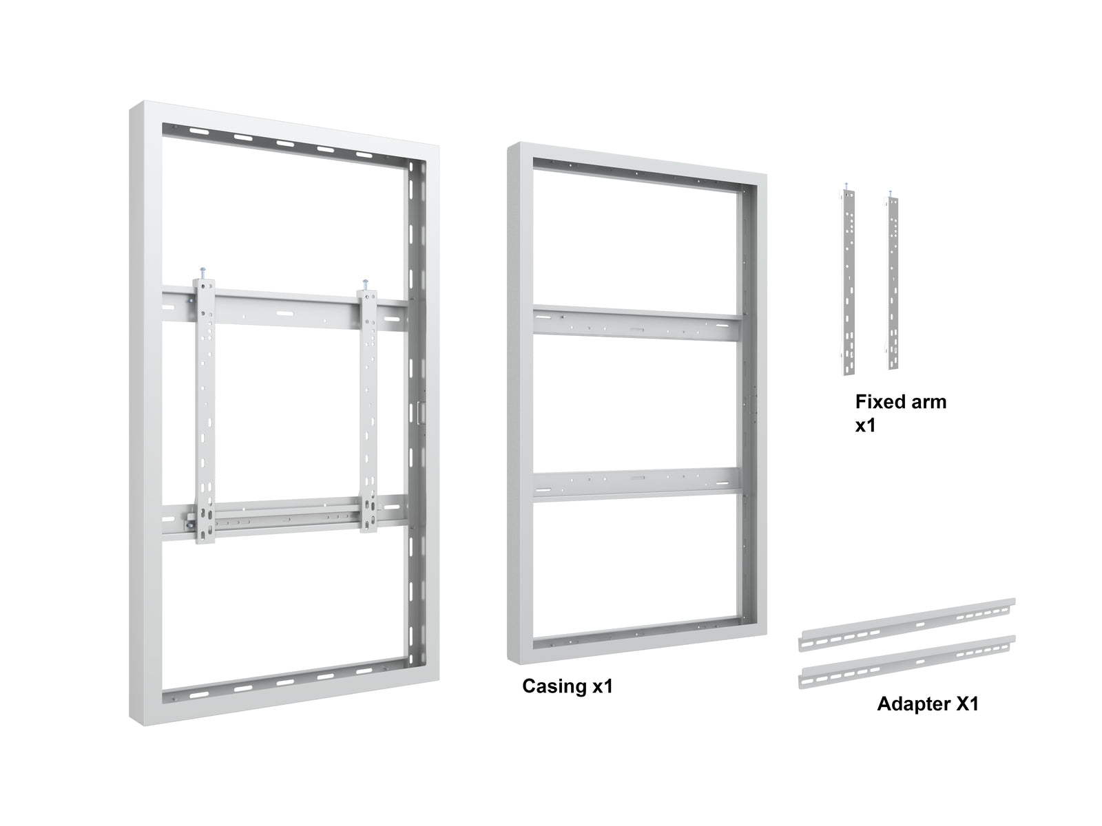 Multibrackets M Pro Series Enclosure 50" Wall Slim Medium White Signage Display Enclosures Multibrackets
