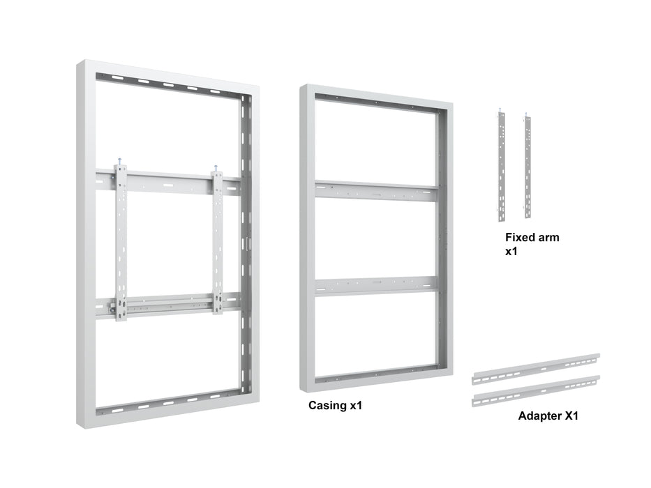 Multibrackets M Pro Series Enclosure 50" Wall Slim Medium White Signage Display Enclosures Multibrackets