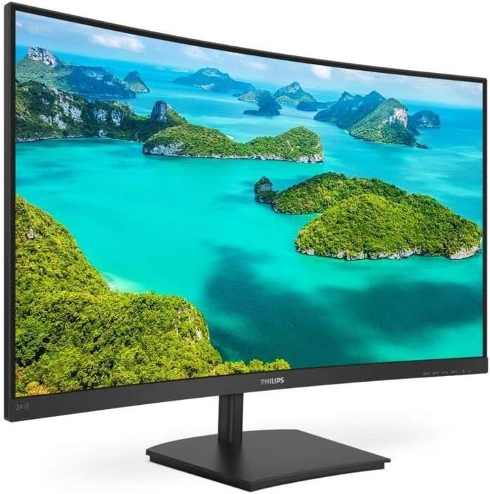 Philips E Line 24" Full HD LCD Curved Computer Monitor Black | 241E1SCA/00 Business Monitor Philips