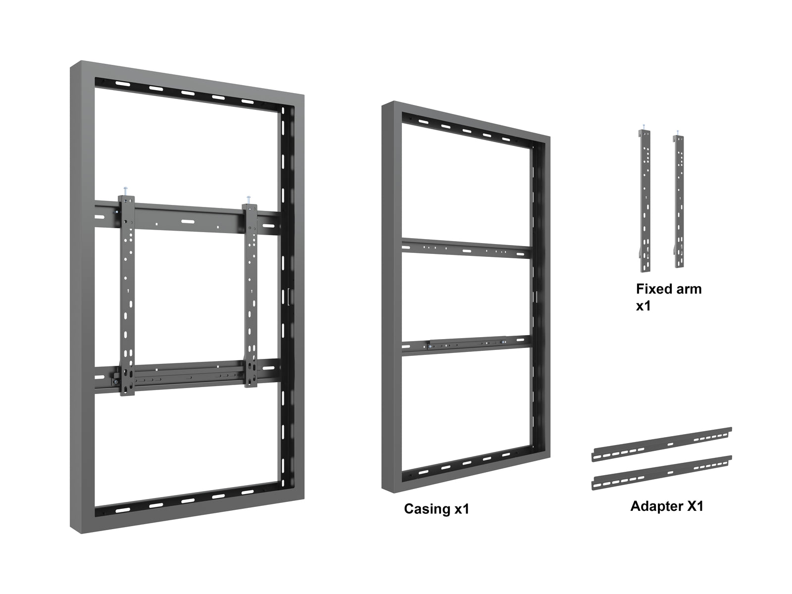 Multibrackets M Pro Series Enclosure 50" Wall Slim Medium Black Signage Display Enclosures Multibrackets