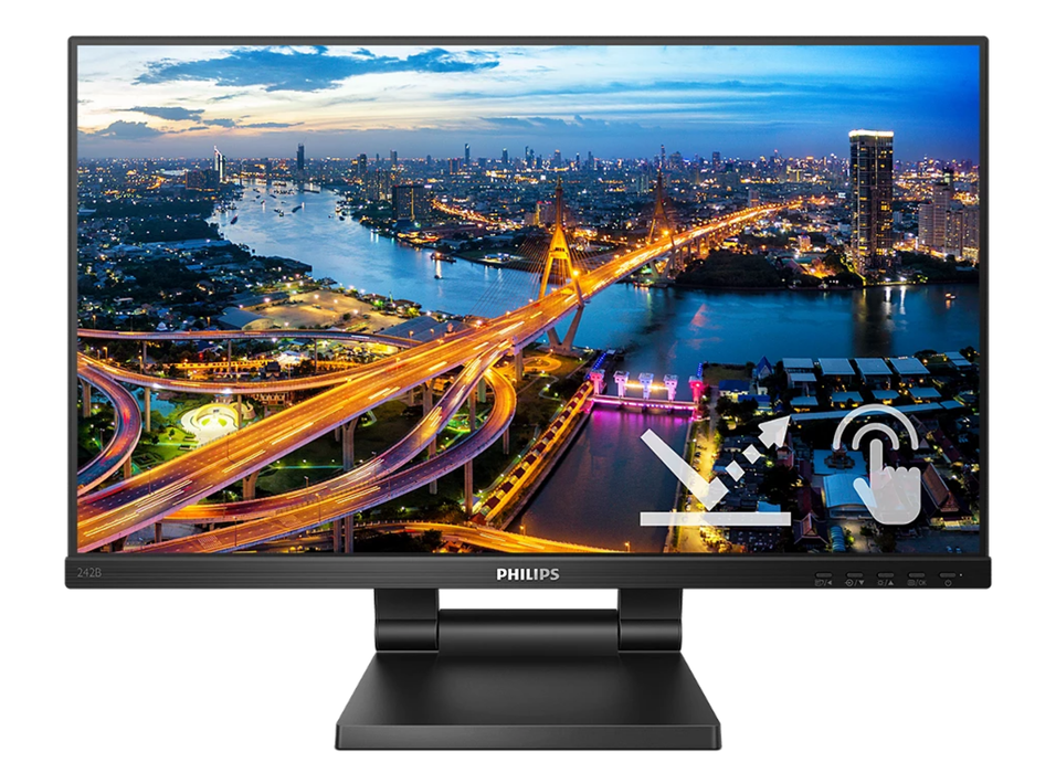 Philips 23.8" Full HD LCD Monitor With SmoothTouch | 242B1TC/00 Touchscreen Monitor Philips