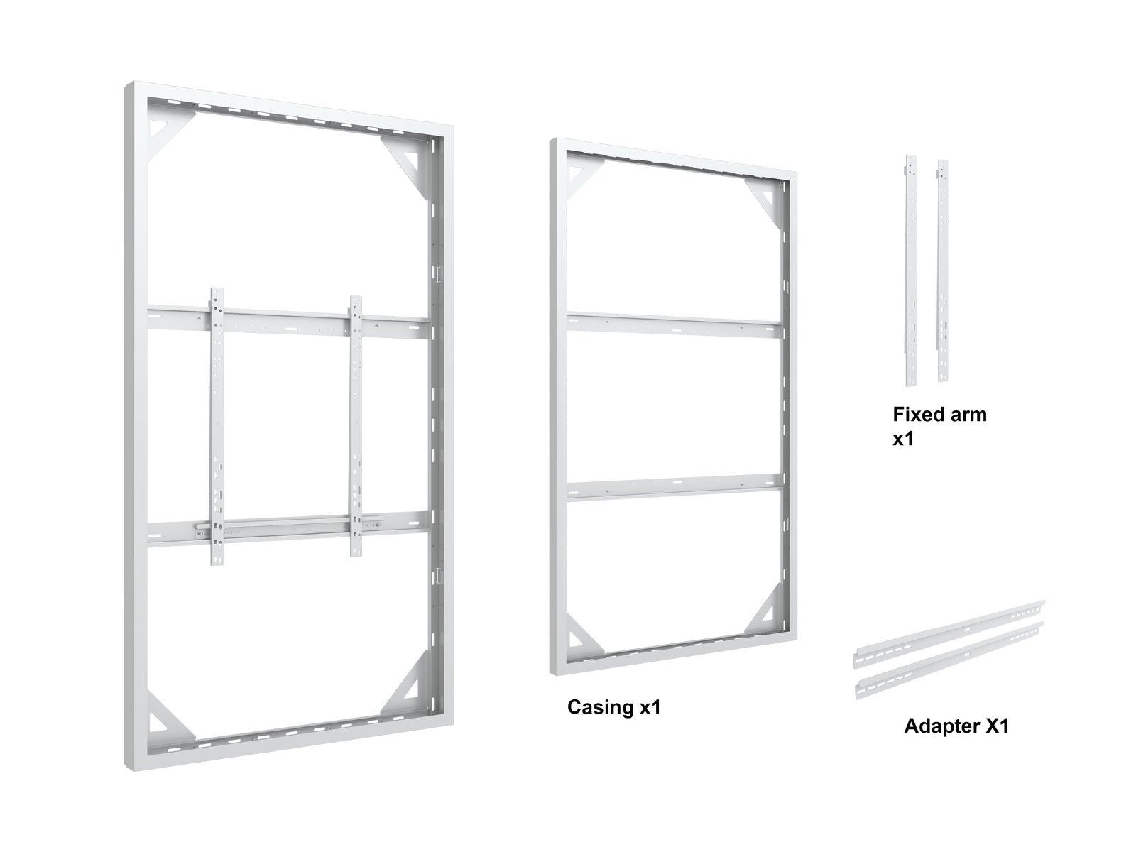 Multibrackets M Pro Series Enclosure 85" Wall Slim Large White Signage Display Enclosures Multibrackets