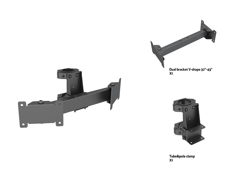 Multibrackets M Pro Series Dual Bracket V-Shape - (32"-43")